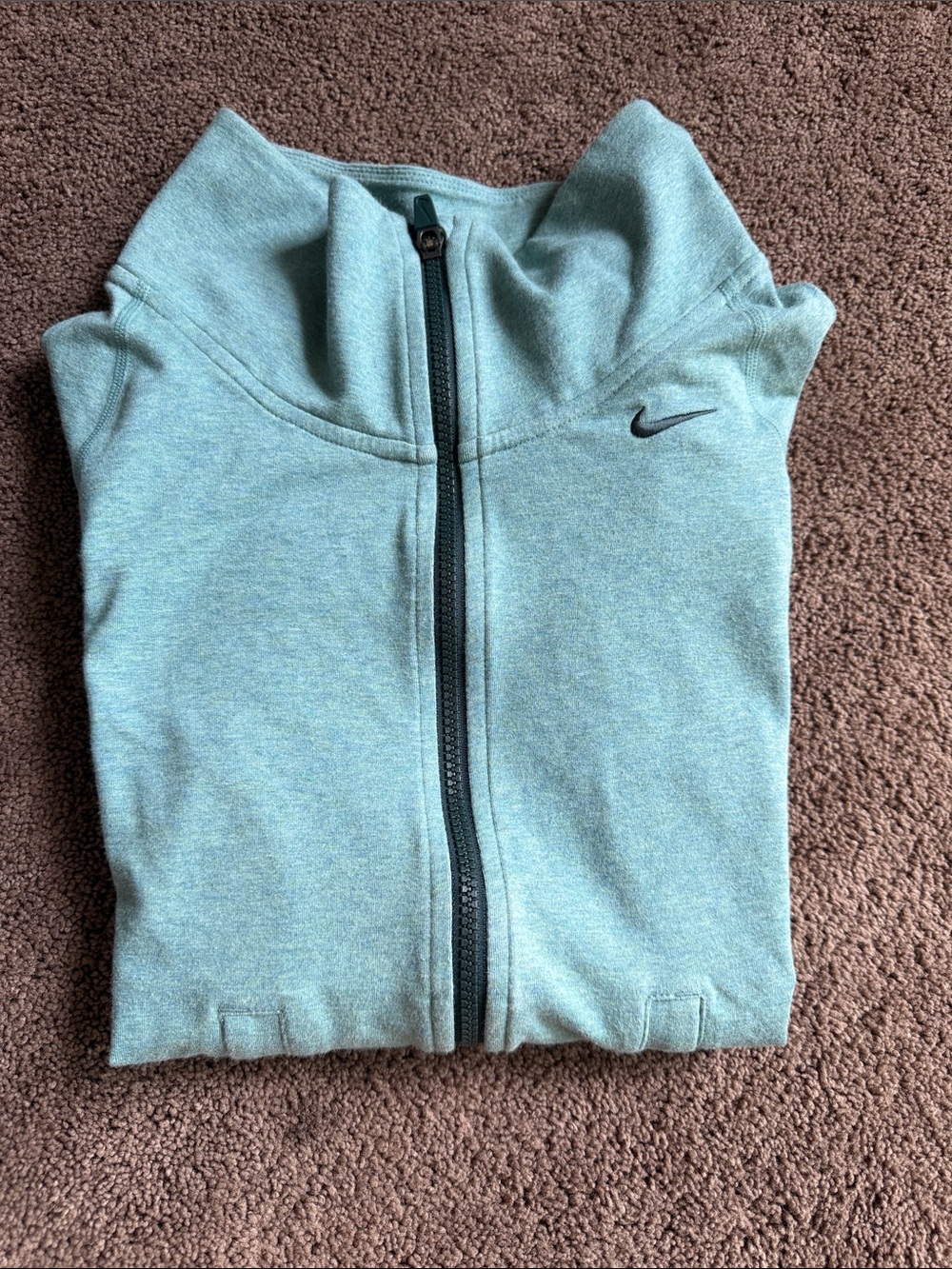 Nike Teal Zip-Up Hoodie with Black Swoosh